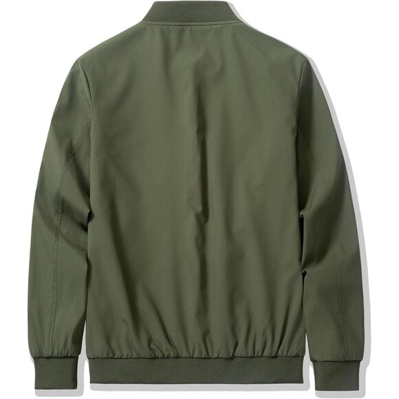 Men's Avocado Green Stylish Fashion Bomber Jackets Coats Casual Zipper Pockets - Picture 2 of 7